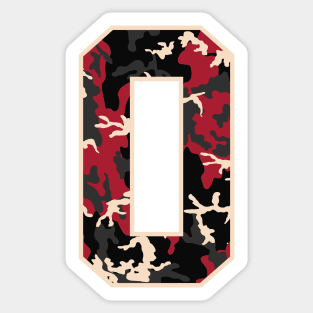 Initial Capital Letter O Camo Alphabet Gift Women Men Sticker